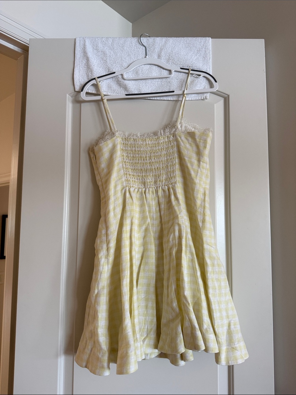 Yellow Gingham Bow-Front women’s Dress - Picture 3 of 3